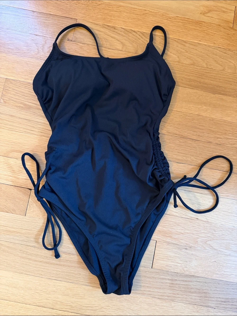 Shade & Shore Black Girls' One-Piece Swimsuit with Side Ties